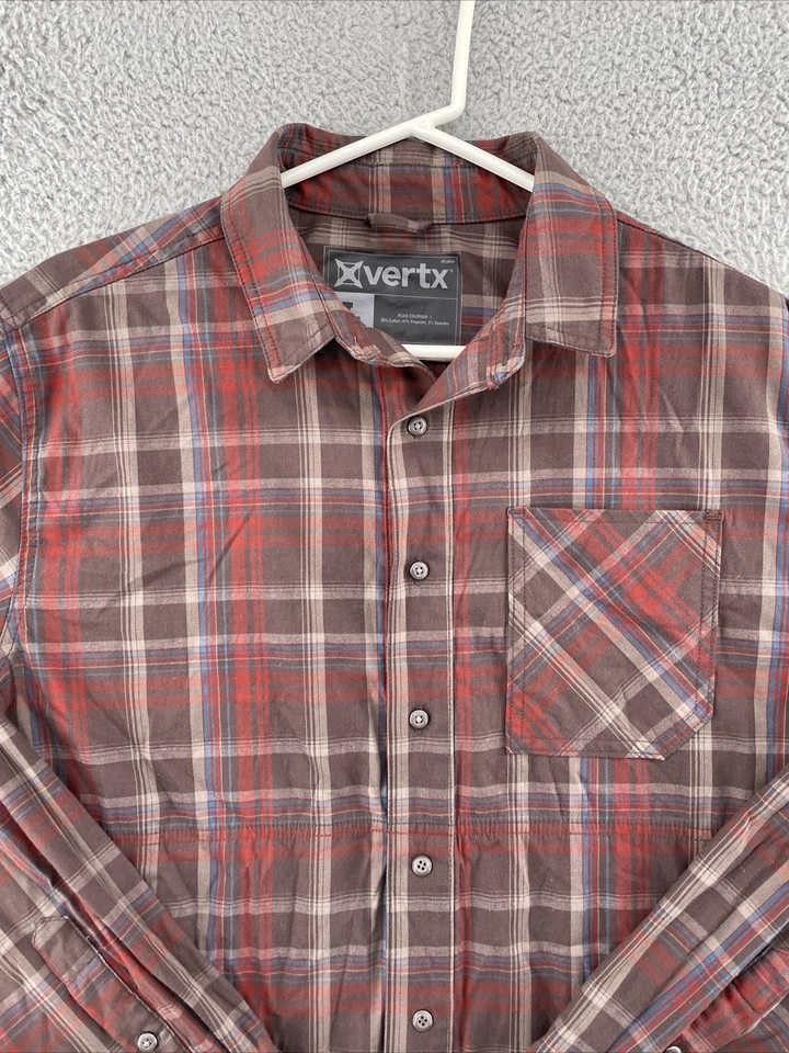 Vertx Guardian Stretch Shirt Mens Large Long Sleeve Vineyard Plaid Snap Button - Image 3 of 4