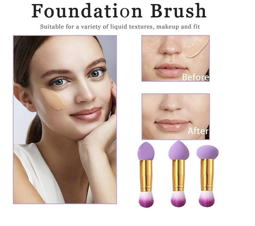 3 PCS Makeup Brush ,Set, Double Ended Makeup Sponge Brush . - Picture 5 of 5