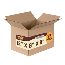 25 12x8x8 Cardboard Shipping Boxes Cartons Packing Moving Mailing Box
