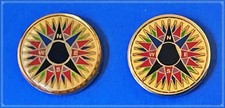 Geocoins Minature Compass Rose Coins Qty 2 Polished Gold Non-trackable