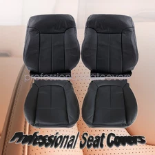 For 2009 2010 2011-2014 Ford F150 Driver & Passenger Leather Seat Cover Black