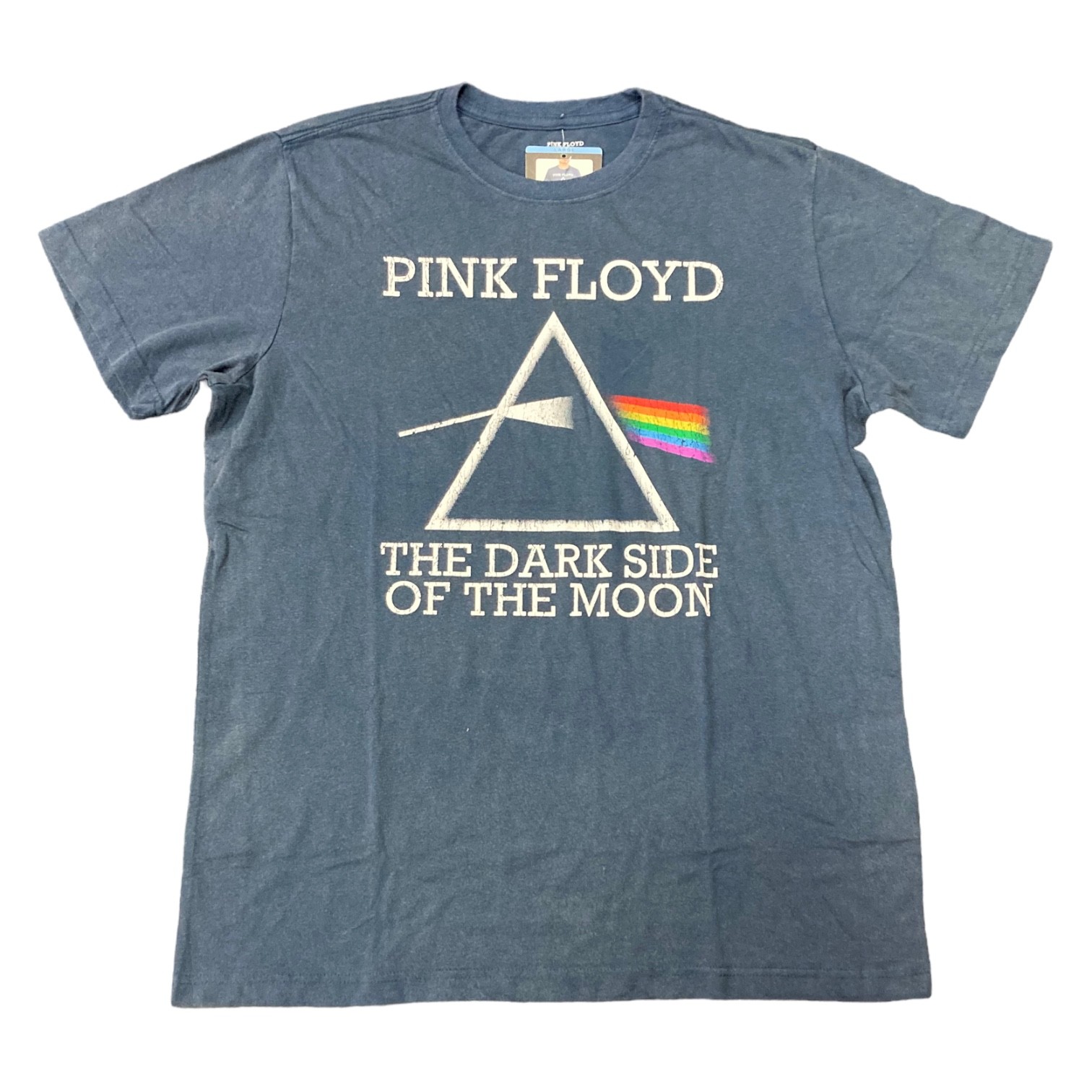 Pink Floyd Men's Vintage Mineral Wash Crewneck Short Sleeve Band Tee (Dark