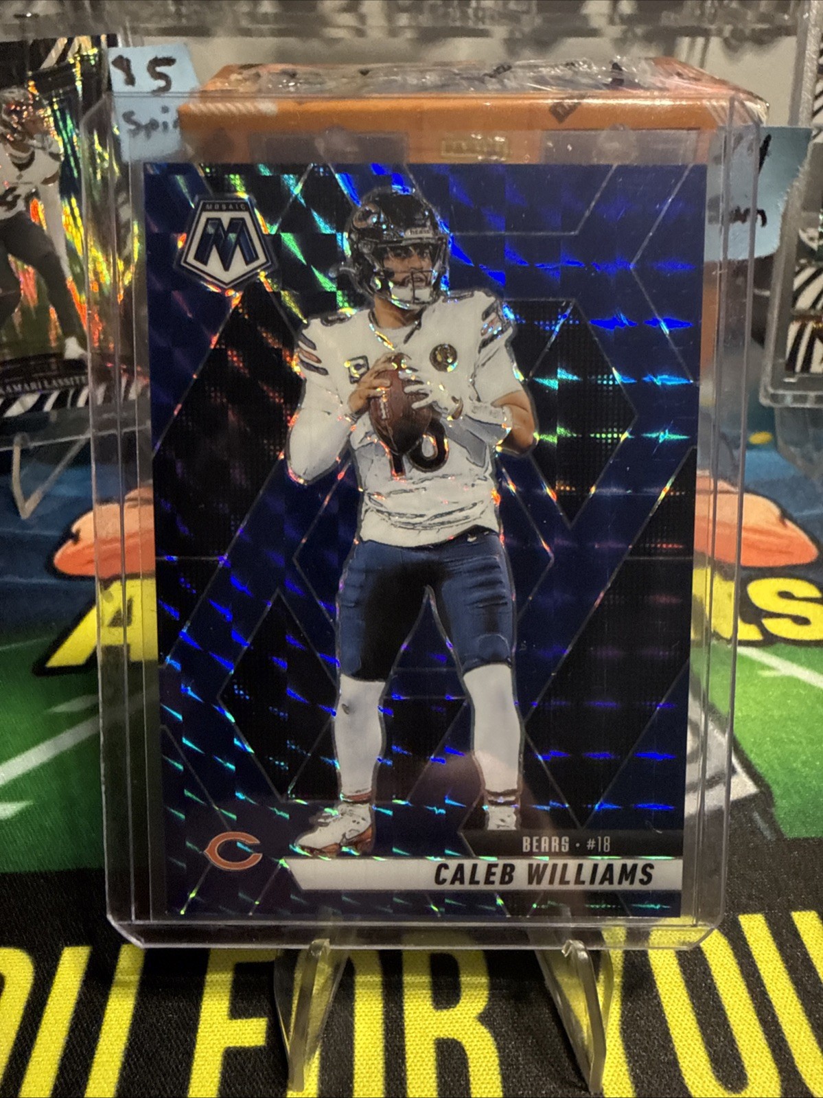 2025 Panini Mosaic Caleb Williams Color Match Blue /99 Chicago Bears #22 52/99