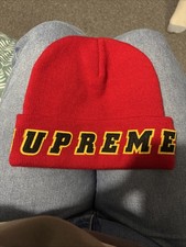 Rare Authentic Red Felt Supreme Beanie