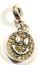 Authentic Pandora Charm, ME My Smile Dangle, #798395NLY, Silver, Yellow CZ