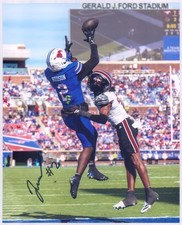 JORDAN HUDSON - Signed/Autographed - SMU MUSTANGS - Photo w/COA