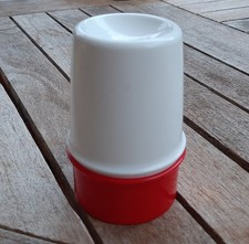 Tupperware Eierbecher 2166A-4 Eierfreunde mit Haube 2167A-1 Rot/Weiß 