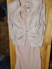 R M Richards 2-Piece Formal Jacket Dress Set Shimmer Pink Size 12 Mother Of...