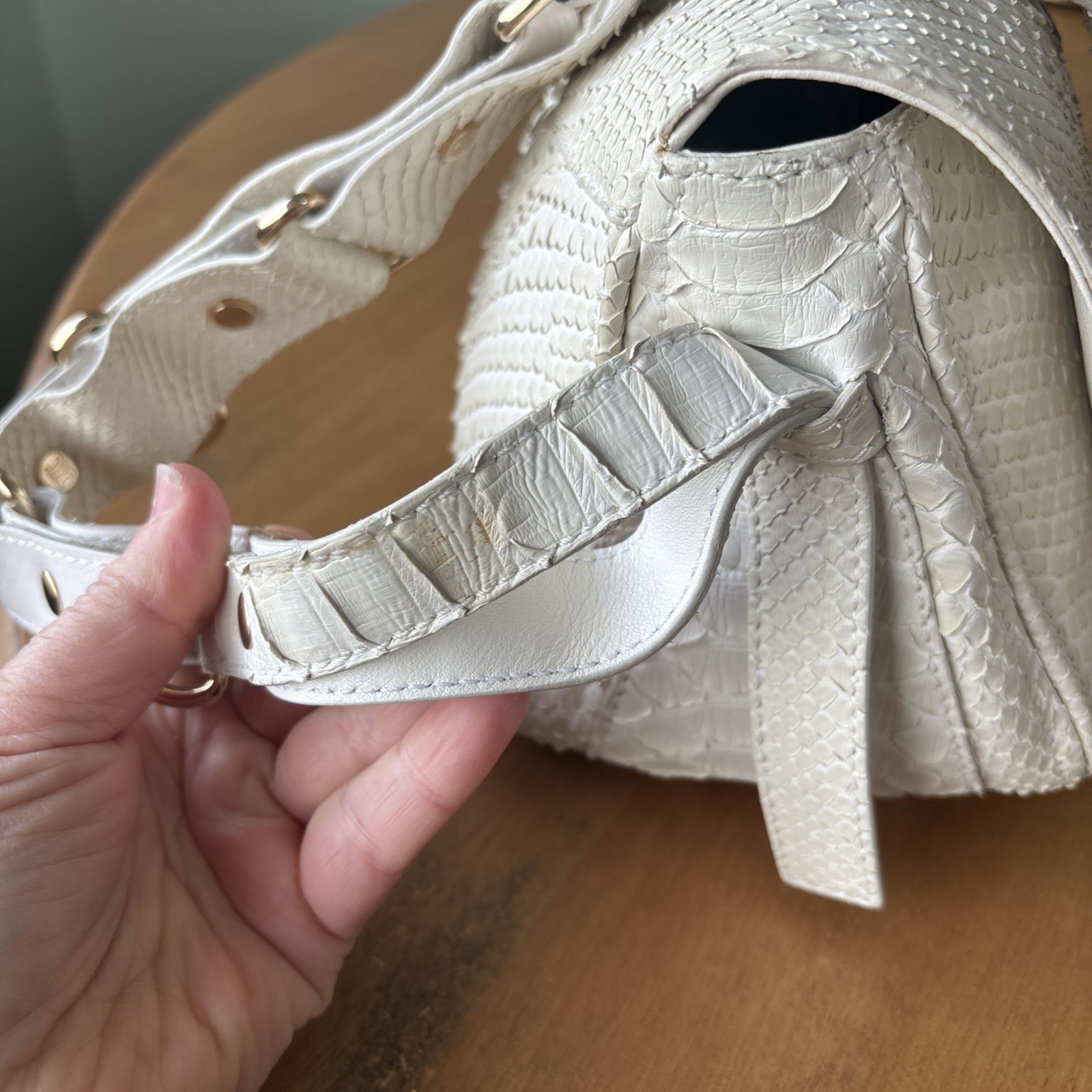 Celine Off White Python Flap Crossbody Bag Rare - image 5