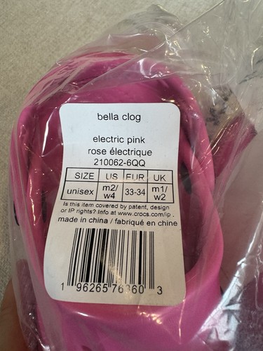 Crocs Bella Clog, Electric Pink, Women’s Sz 4 (EU 33-34), NWT - Picture 8 of 9