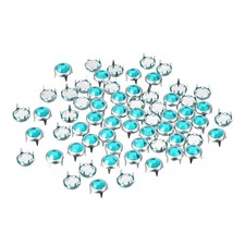 50Pcs 6mm Rhinestone Stud Refills Embellishment Decorative Rivets Light Blue