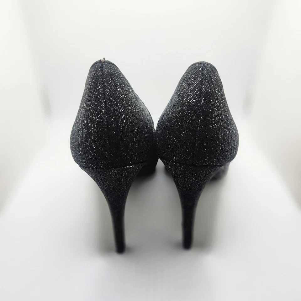 Zapatos de tacón alto Fioni Night para mujer talla 6 negros brillantes brillantes Jolly Joyeux Foto 4 de 4