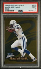 1998 Fleer Brilliants Gold #63G Marshall Faulk HOF Bookend 99/99