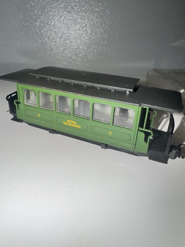 Liliput H0e narrow gauge passenger coach "liestsal waldenburg" Green With Case - Picture 8 of 16