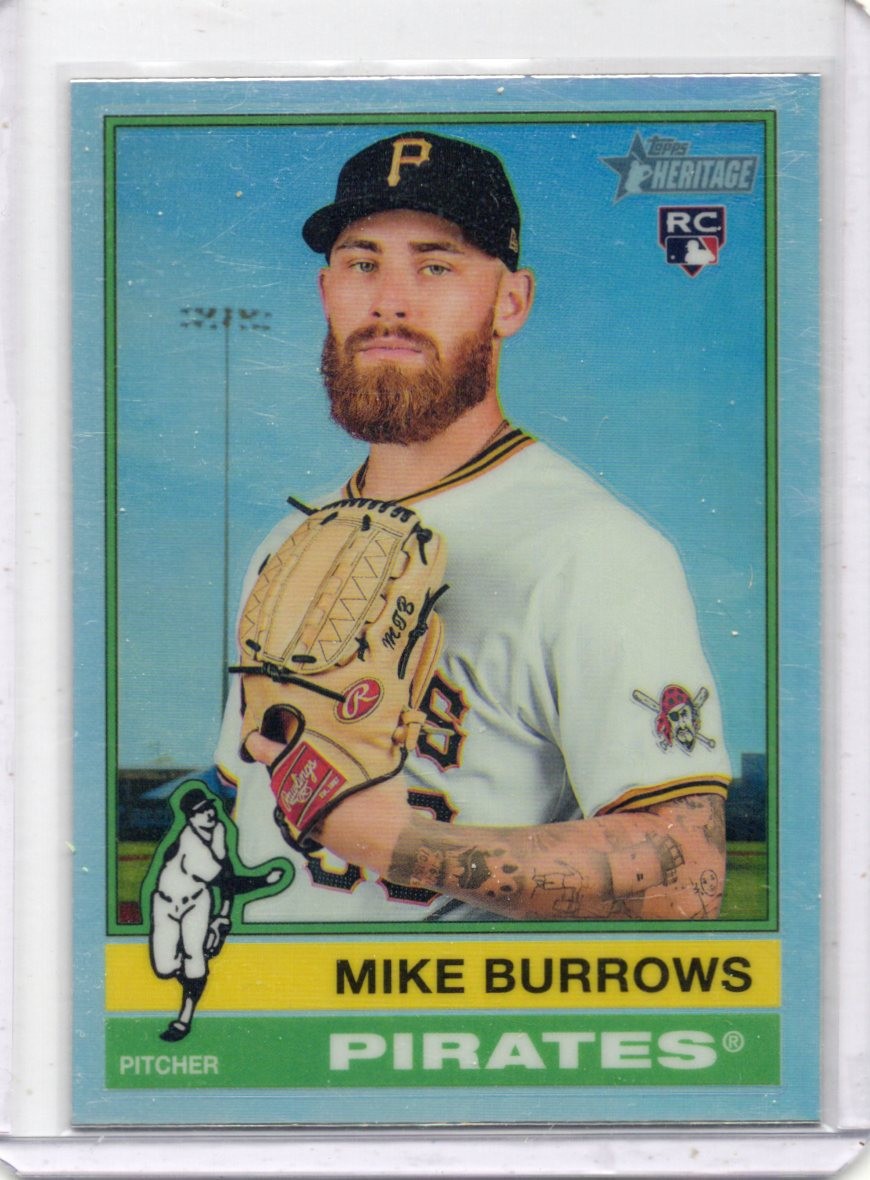 2025 Topps Heritage - Mike Burrows #328 (RC) Chrome Refractor Pittsburgh Pirates