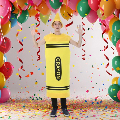 Yellow Crayon Adult Costume | One Size - 第 4/7 張圖片