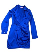 Lilly’s Kloset Royal Blue Long Sleeve Wrap Dress Size Small