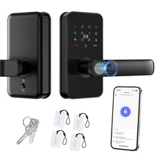 WiFi Keyless Entry Door Lock with Handle,Door Locks for Front Door,Deadbolt ...