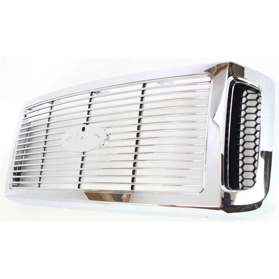 Grille For 2006-2007 Ford F-250 Super Duty F-350 Super Duty Chrome Plastic - Изображение 2 из 4