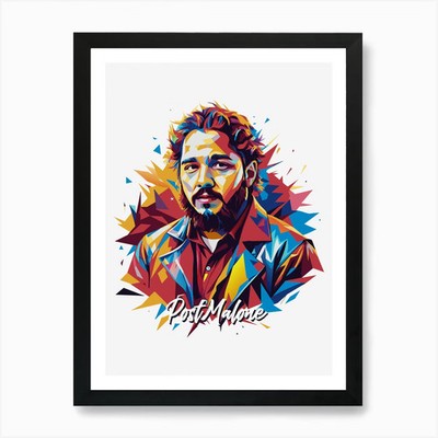 Post Malone 01 Portrait Musik Ikone gerahmt Wandbild Poster Leinwanddruck Bild