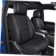 Seat Covers Fit for Ford F150 : 2009-2024 1 F150 - 2PCS Front 017 Blackline