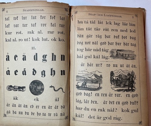 1888 Swedish-American Schoolbook~Enberg~Holmberg~Hult~ Chicago~Immigrant Reader - Foto 3 di 6