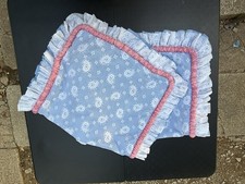 Vintage Cottagecore Floral Standard Pillow Shams Set of 2 Blue Pink Ruffles 90  s