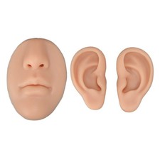 Silicone Ear Model Nose Mouth Body Part Kit 3D Display Medium Skin Color