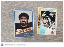 Franco Harris and JT Thomas football cards