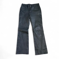 Vintage Leather Black Pants Bootcut/Straight leg Size 6