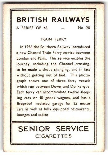1938 Senior Service British Railways Train Ferry #20 - Bild 2 von 2