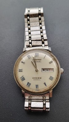 Longines Admiral 5 Star Automatic 34mm Watch Vintage Rare Day Date:  AS IS