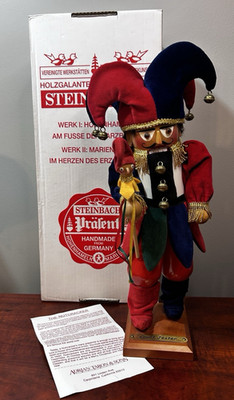 RARE Steinbach S1845 Court Jester 18'' German Nutcracker Signed with Original Box