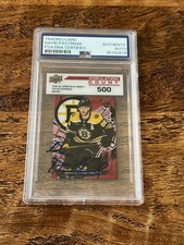 David Pastrnak IP Signed UD Population Count Card PSA DNA Coa Bruins Autographed