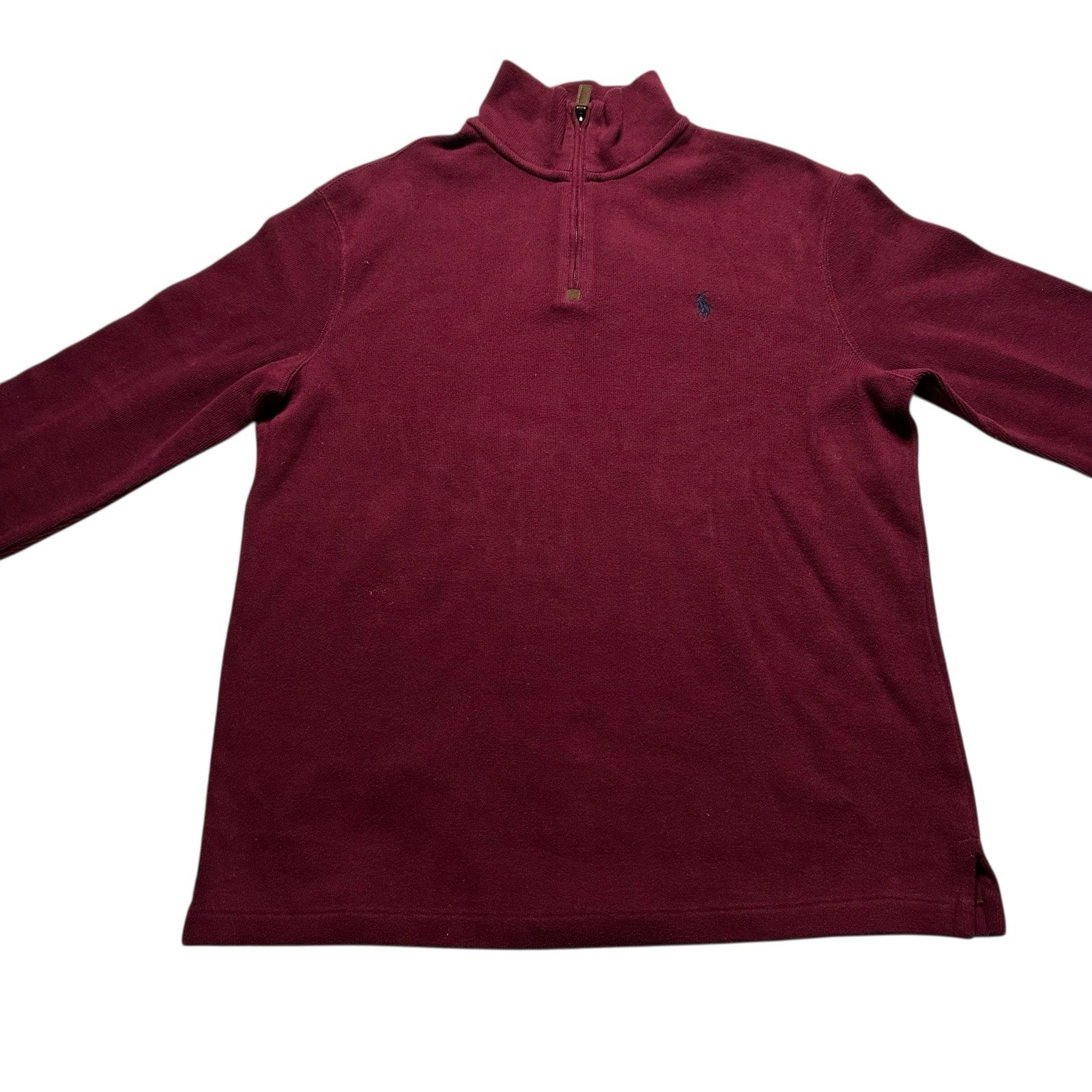 PONY Polo Ralph Lauren Maglione Pullover Uomo Polo Media Rosso Borgogna Cotone