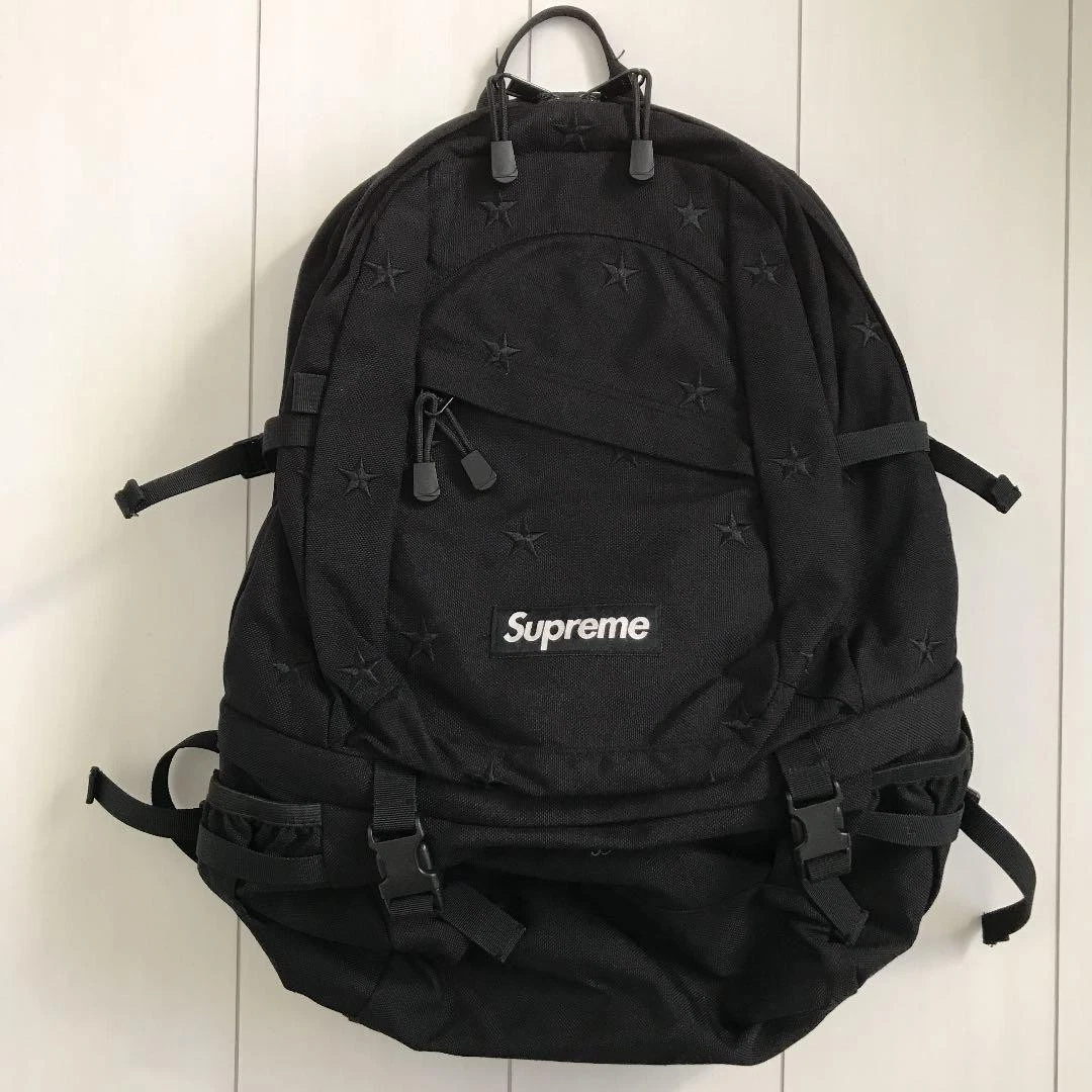Sac à dos Supreme Star brodé noir occasion rare style signature