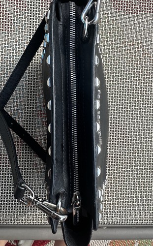Michael Kors Women's Studded Selma Crossbody Messenger Bag Silver Hardware - Picture 10 of 13