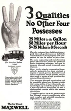 1925 Maxwell Standard Sedan: 3 Qualities Vintage Print Ad