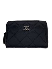 Auth CHANEL Matelass Caviar Skin Coin Purse Leather BLK Ladies from JAPAN