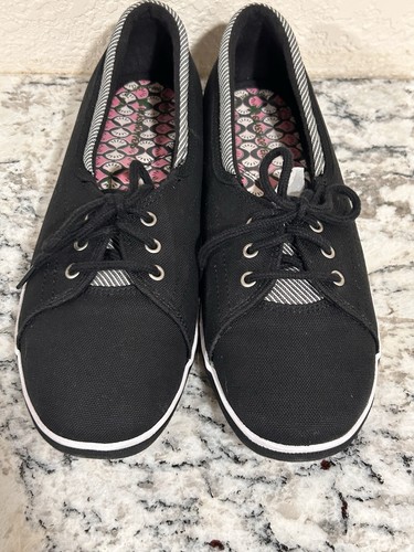 New Grasshoppers Womens Size 7W Black Flat Casual Boat Comfort Loafer Shoes - Picture 5 of 11