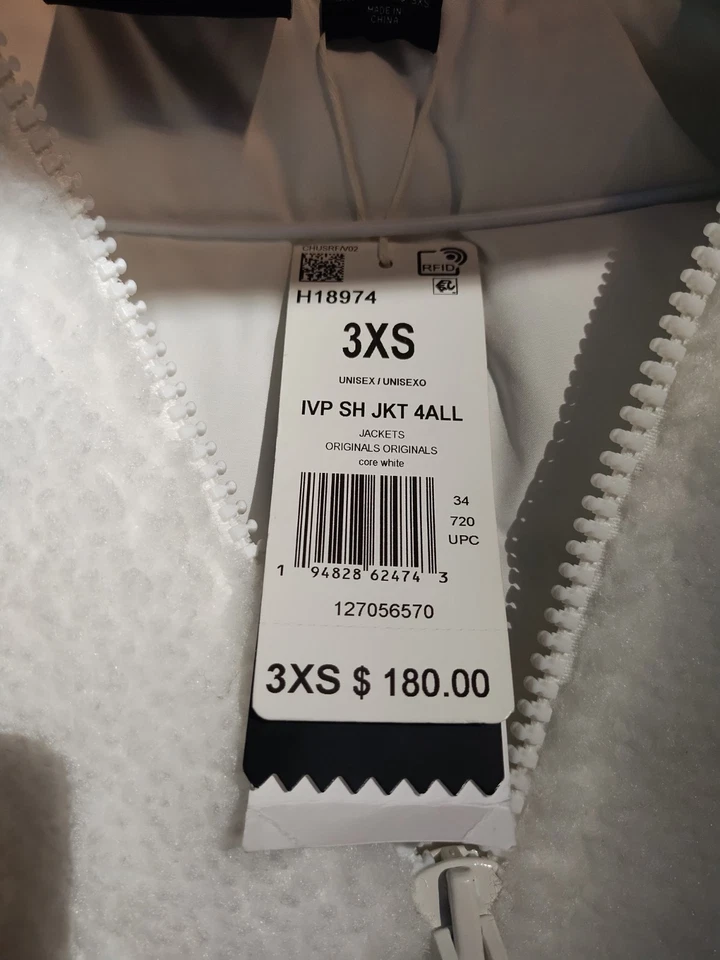 Chaqueta para mujer Ivy Park 3XS Adidas CORE WHITE H18974 NUEVA CON ETIQUETAS Foto 3 de 4