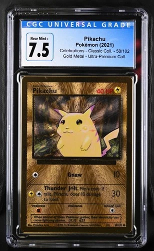 MISPRINT 🔥 CGC 7.5 Pikachu Celebrations Ultra Premium Collection #58 Blue Label