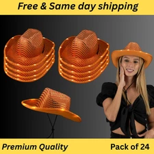 Sequin Light-Up LED Cowboy/Cowgirl Hat Perfect for Parties, Glow in Style!