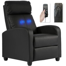 BestMassage Recliner Chair with 2 Point Massage Function Black with L...