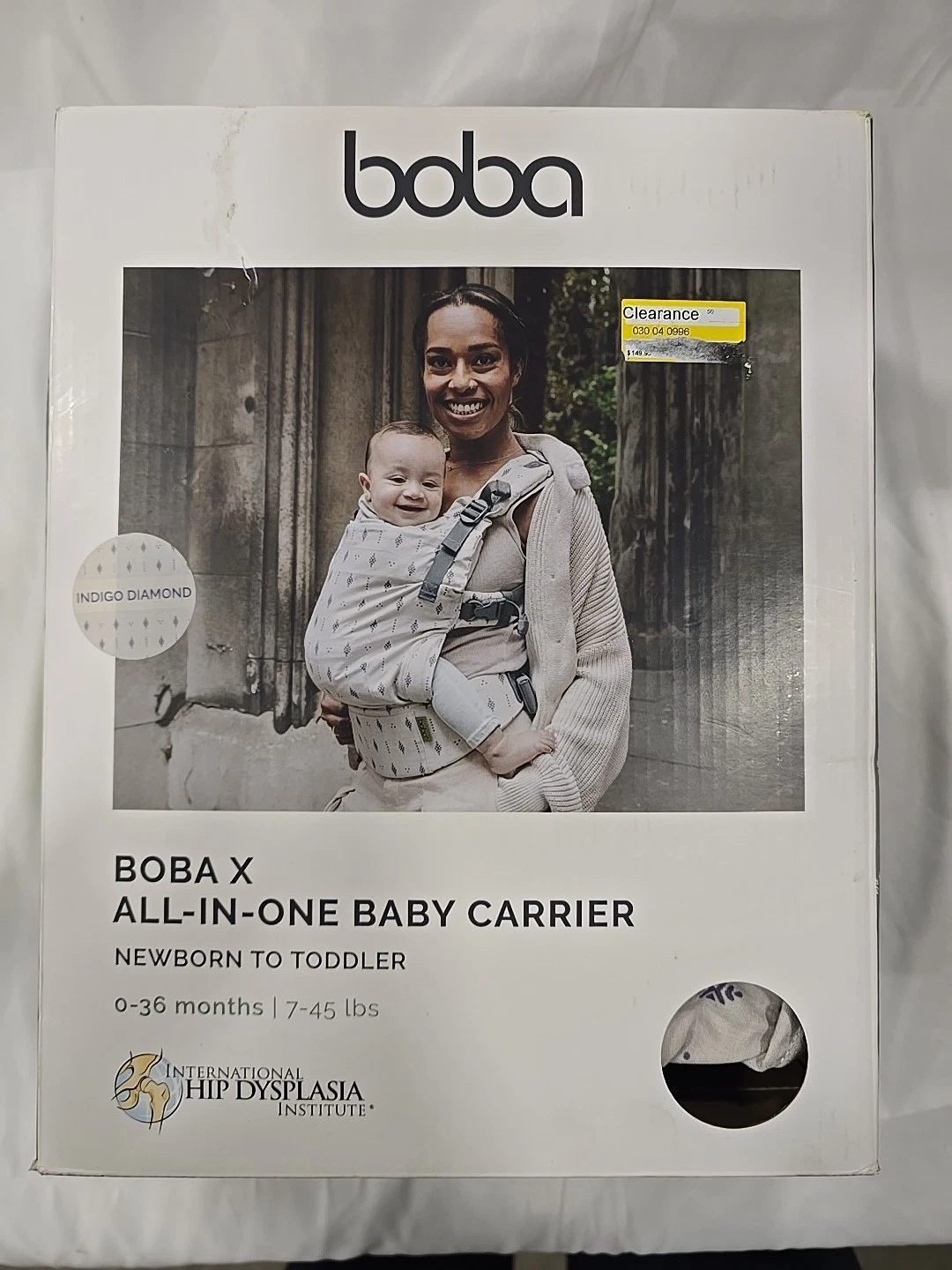 Boba X Baby Infant Carrier Wrap Indigo Diamond Ergonomic Support Extenders