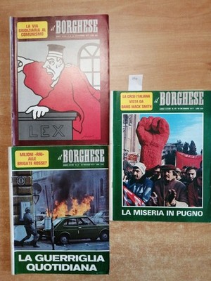 Lot 3 Ausgaben Zeitschrift Il Borghese - 1977 KOMMUNISMUS RAI ROTE BRIGADEN PCI (
