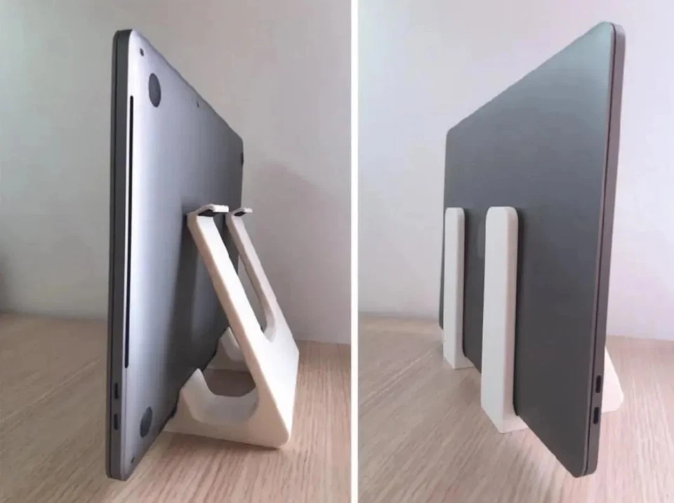 Soporte para computadora portátil de doble orientación | Organizador de escritorio ergonómico impreso en 3D Foto 3 de 4