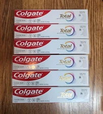 Lot of 6 Colgate Total Active Prevention Toothpaste,CLEAR MINT, 5.1 oz, Paste