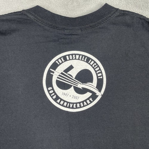 Camisa De Colección Roswell Para Hombres Grande* Negra Extraterrestre OVNI Nuevo México Y2K Conspiración Marciana - Imagen 5 de 8