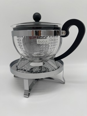 Bodum Chambord Teebereiter Set 1L inkl. Stövchen Teekanne Glas Schwarz NEU